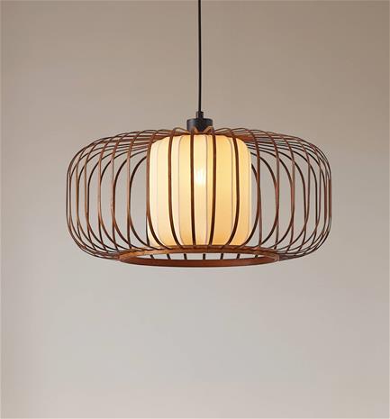 Lindby riippuvalaisin Davella, Ø 50 cm, bambu, tekstiili