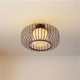 Lindby kattovalaisin Davella, Ø 50 cm, bambu, tekstiili