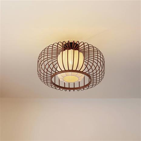 Lindby kattovalaisin Davella, Ø 50 cm, bambu, tekstiili