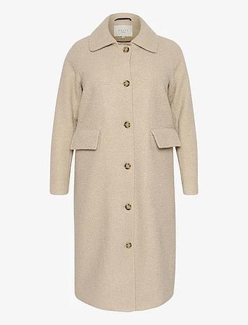 Kaffe Curve Kcannelene Coat Outerwear Coats Winter Coats Beige Kaffe Curve