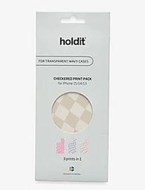 Holdit Print Pack Checkered Matkapuhelintarvikkeet-covers Ph Stickers Black Holdit