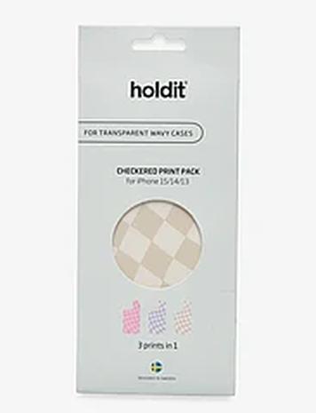 Holdit Print Pack Checkered Matkapuhelintarvikkeet-covers Ph Stickers Black Holdit