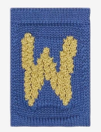 Smallstuff Knitted Letter W, Blue Home Kids Decor Decoration Accessories-details Blue Smallstuff