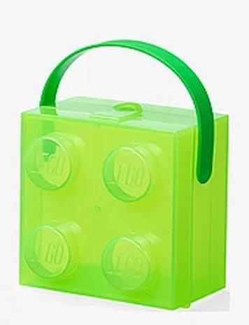 LEGO STORAGE Lego Box W. Handle Translucent Green Home Kids Decor Storage Storage Boxes Green LEGO STORAGE