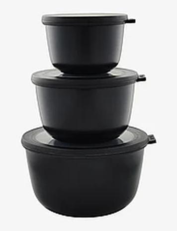 Mepal Bowl Set Cirqula High 3 Pcs Home Kitchen Kitchen Storage Boxes & Containers Black Mepal