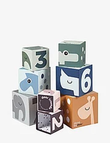 Done by Deer Stacking Cubes Deer Friends Colour Mix Toys Baby Toys Educational Toys Stackable Blocks Multi/patterned D By Deer
