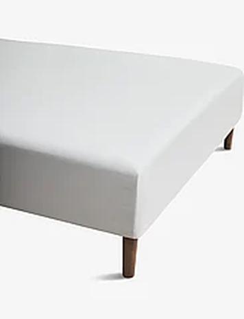 Juna Percale Fitted Sheet W/Elastic 120X30X200 Cm White Home Textiles Bedtextiles Sheets White Juna