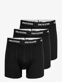 ONLY & SONS Onsfitz Solid Black Boxer 3Pack Noos Bokserit Black ONLY & SONS