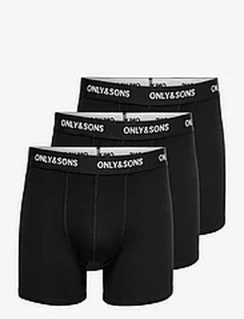 ONLY & SONS Onsfitz Solid Black Boxer 3Pack Noos Bokserit Black ONLY & SONS