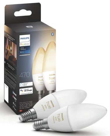 Philips Hue White Ambiance 6 W E14, bluetooth-kynttilälamput 2 kpl