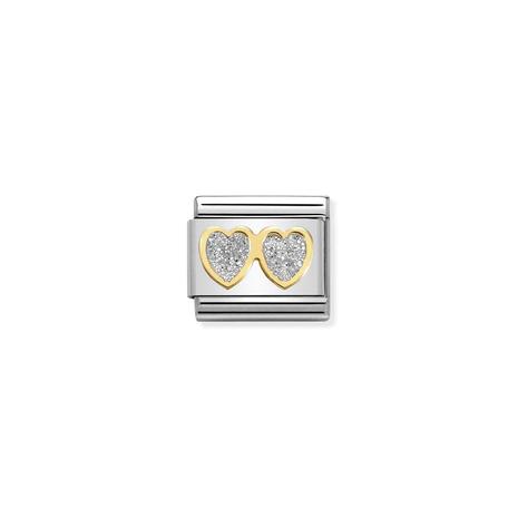 Nomination Composable Classic Link Double Heart with Glitter 030220 01 – kuva 1/3