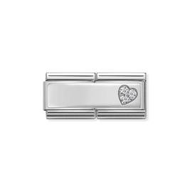 Nomination Silvershine Double Heart with CZ 330731-09