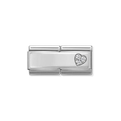 Nomination Silvershine Double Heart with CZ 330731-09