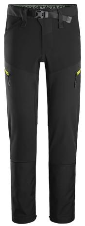 Snickers 6948-0467 FlexiWork Työhousut Schoeller® SoftShell -stretchkangas, musta/keltainen 150