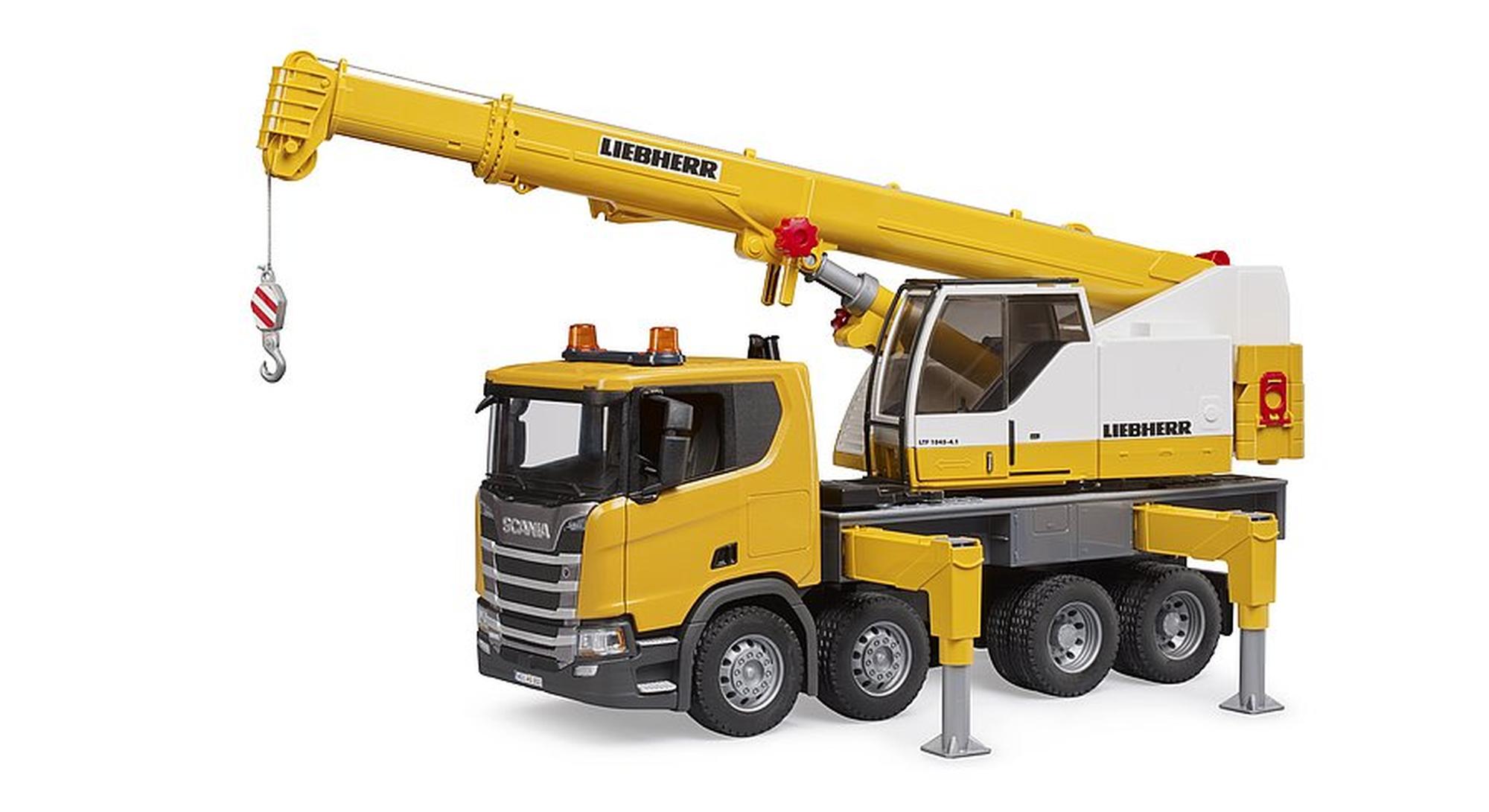 Bruder Scania Super 560R Liebherr nosturiauto äänillä ja valoilla