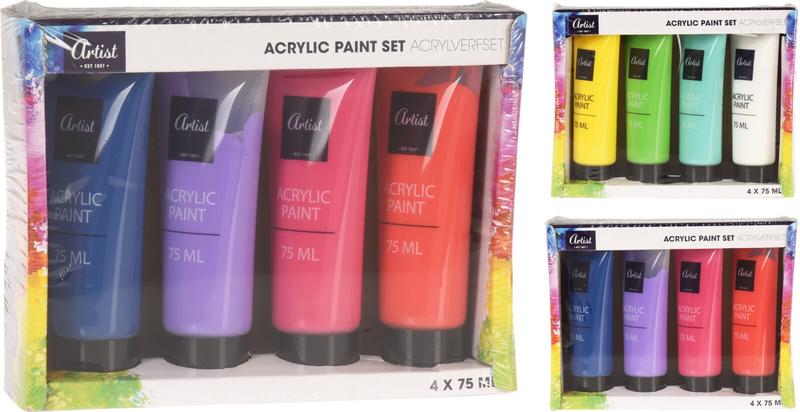 Artist 4x75ml akryylimaali
