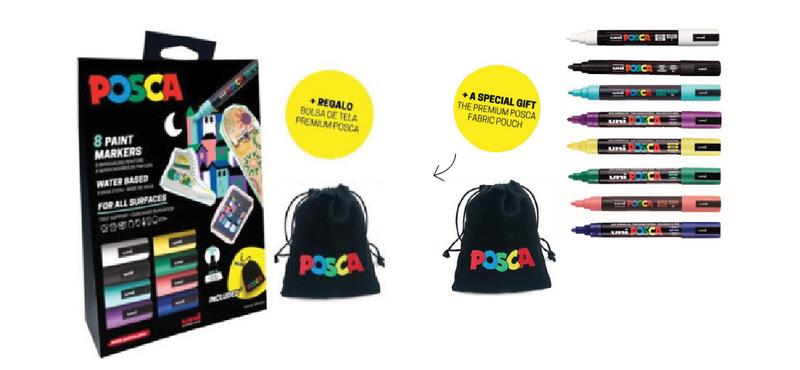Posca - Pouch Set PC-5M 8PCS - (401531) – kuva 1/5