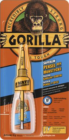 Gorilla Super Glue Brush & Nozzle 12g pikaliima