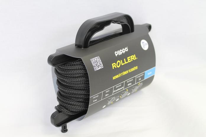 Piippo multifilamentti 6mm x 20m musta rolleri