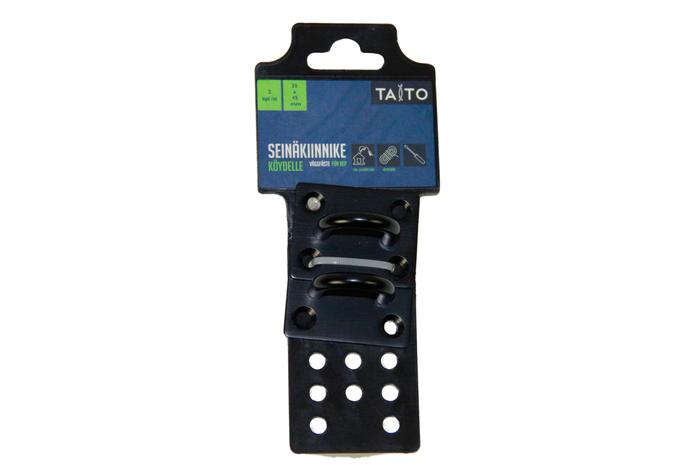 Taito 2kpl musta seinäkiinnike köydelle