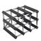 Traditional Wine Rack - Viiniteline 9 pulloa koottu musta – kuva 1