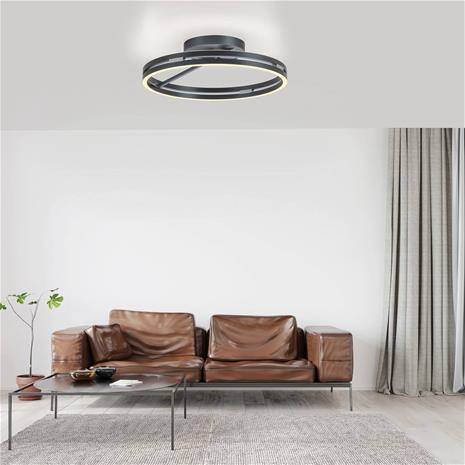 PURE LED-kattovalaisin Loop, harmaa, metalli, Ø 60 cm, CCT