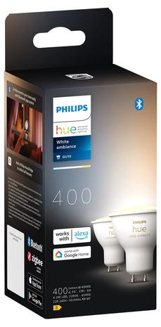 Philips Hue -LED-älylamppu, BT, White ambiance, GU10, 4,2 W, 2-pack