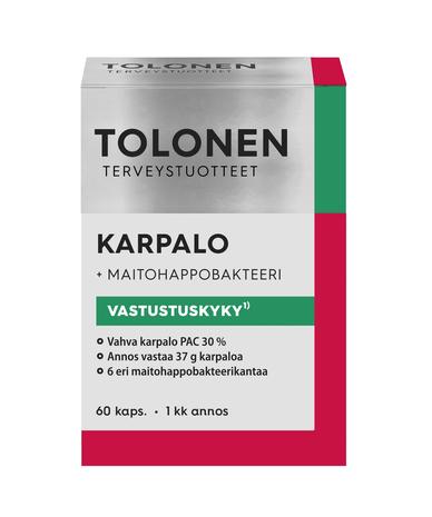 Tolonen Karpalo + Maitohappobakteeri, ravintolisä 60 kaps.