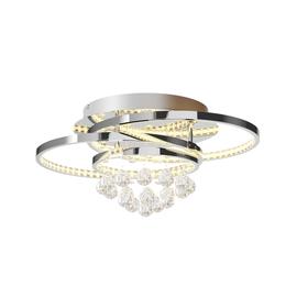 Lucande Keely -LED-kattovalaisin, kristalli 44,5cm