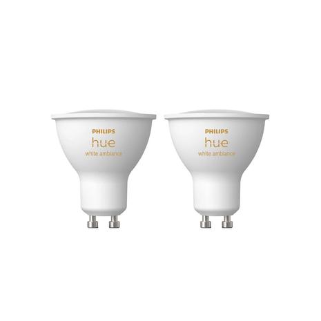 Philips Hue -LED-älylamppu, BT, White ambiance, GU10, 4,2 W, 2-pack