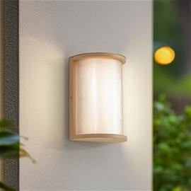 Lindby LED-ulkoseinävalaisin Calvik, beige, uurrettu, IP44