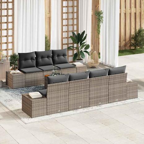 vidaXL Puutarhasohva Setti 8 pcs Harmaa