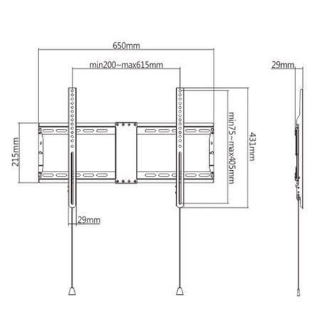 Gembird WM-80F-01 - mounting kit - fixed - for flat panel - 70kg - fine texture black