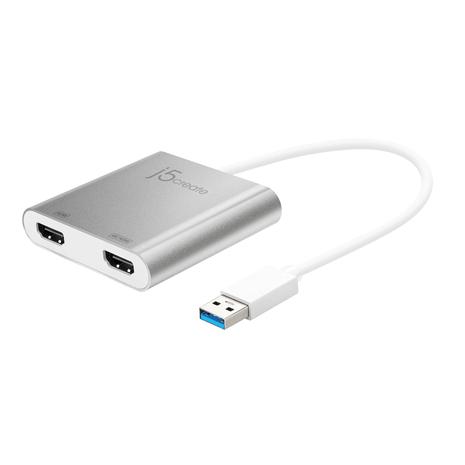 j5create USB 3.0 Type-A to Dual HDMI - 20cm