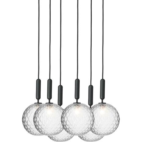 Nuura Miira 6 Kattokruunu 470 Mm Rock Grey / - Kattolamput Lasi Kirkas - 2031021