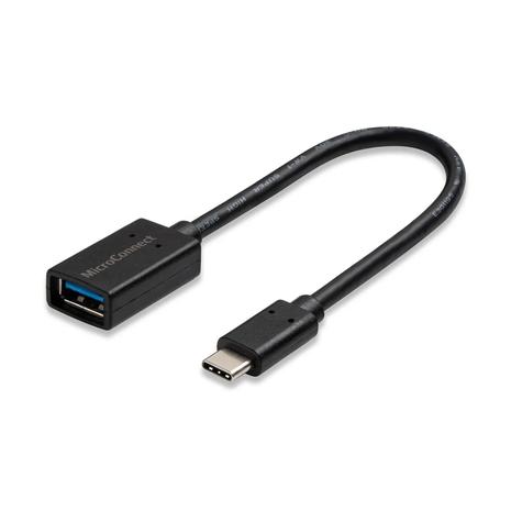 MicroConnect USB-C USB-A -adapteri, Musta