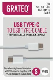 Grateq 85056QC USB-C - USB-C 1m, pikalatauskaapeli