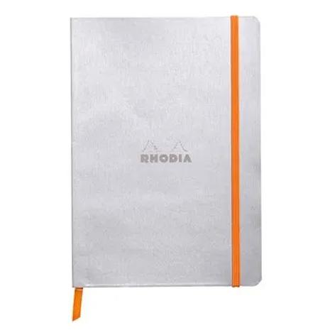 Rhodiarama soft A5 silver dot ivory