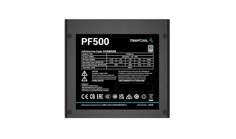 Deepcool PF500 500W -virtalähde, 80 Plus White