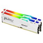 Kingston FURY Beast RGB DDR5-6000 - 32GB - CL36 - Dual Channel (2 pcs) - AMD EXPO - Valkoinen RGB