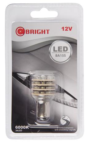 C-Bright 12V BA15s valkoinen LED-polttimo