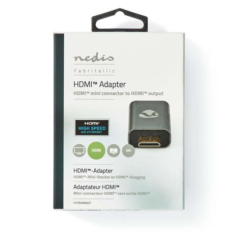 Nedis CVTB34906GY HDMI Mini uros - HDMI naaras, sovitin