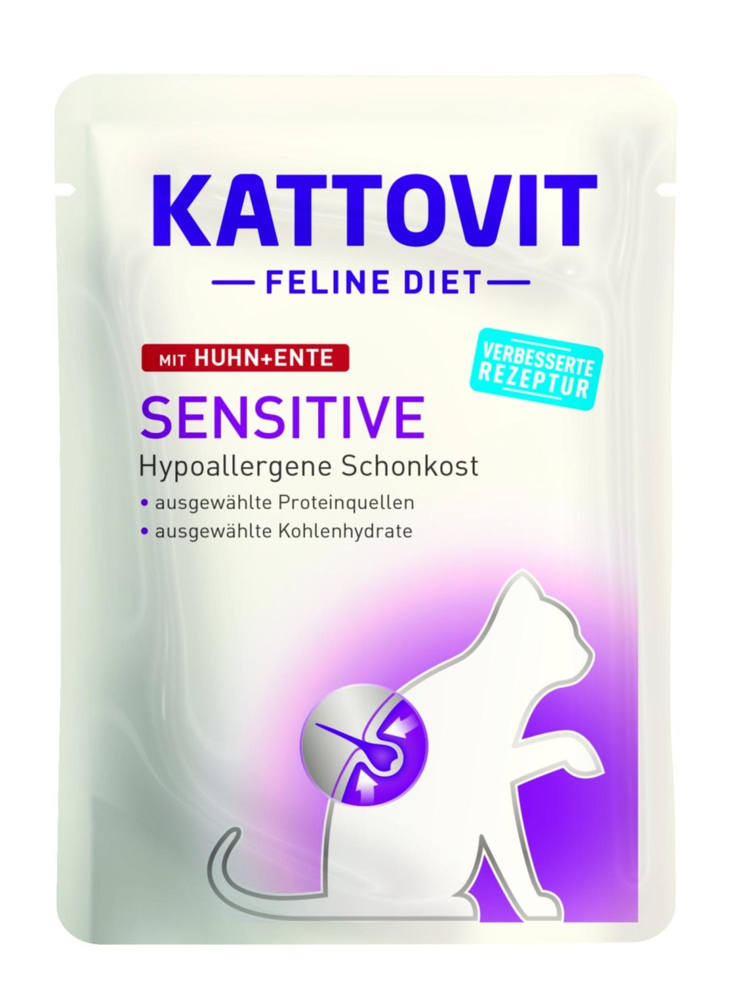 6x85g Sensitive Pouch kana & ankka Kattovit Kissanruoka