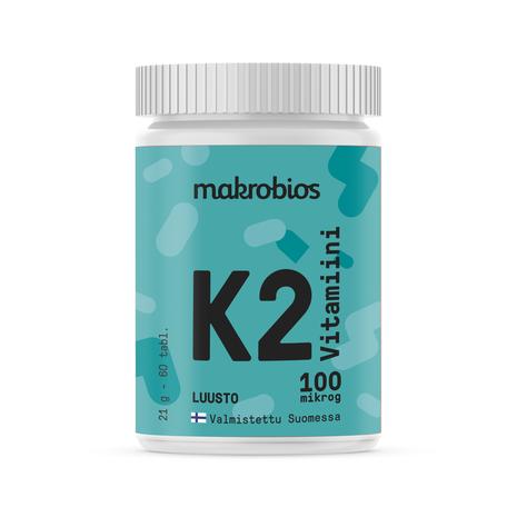 Makrobios K2 vitamiini 60 tablettia 21g ravintolisä