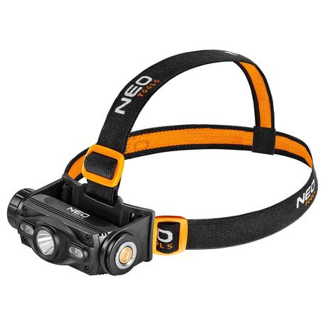 Neo Tools 1000lm pun/sin CREE LED + LED ladattava otsalamppu