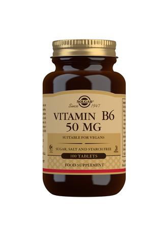 Solgar B6-vitamiini 50 mg 100 tabl, ravintolisä