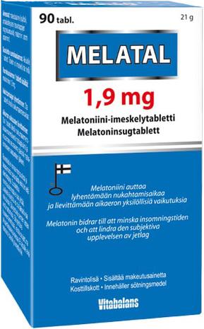 Melatal 1,9 mg 90 tabl melatoniini-imeskelytabletti