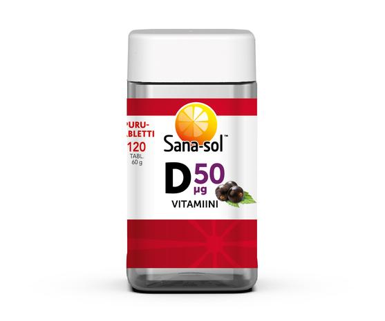 Sana-sol D-vitamiini 50 µg, 120 purutabl.