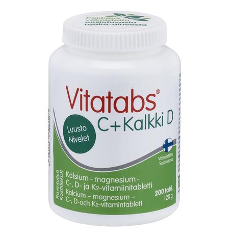 Vitatabs C+Kalkki D 200 tabl. ravintolisä – kuva 2/2
