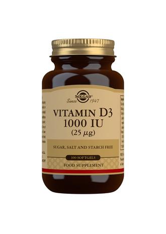 Solgar D3-vitamiini 25 µg 100 kaps ravintolisä
